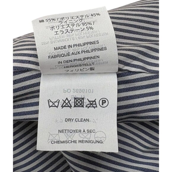 J Crew G2449 Navy Blue White Tweed Striped Pencil Skirt - Picture 6 of 9